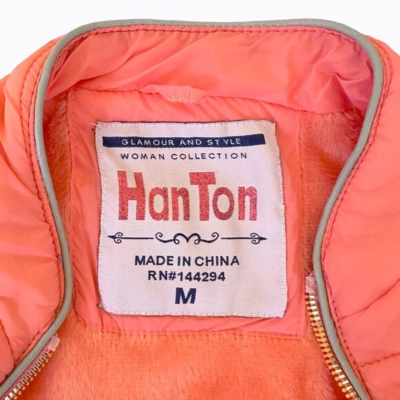 Han Ton Quilted Puffer Vest Sz M Guava Activewear Casual Sporty Gorpcore Outdoor - Picture 5 of 7